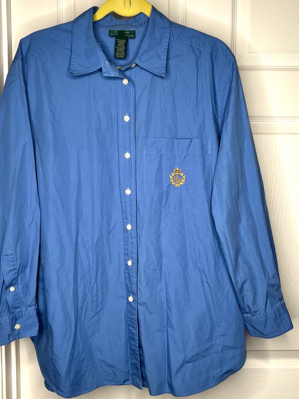 Lauren Ralph Lauren 16(W) Blue Shirt Ralph Lauren embroidered Logo Cotton